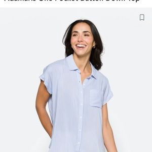 COSMIC BLUE LOVE
Adamaris One Pocket Button Down Top
